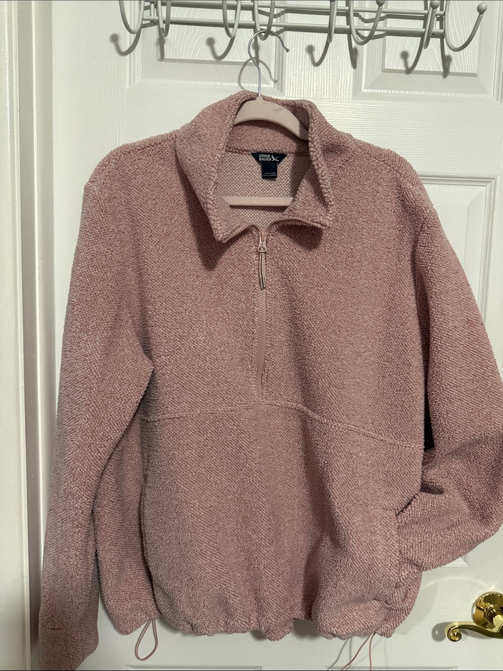Eddie Bauer Women's Dusty Rose Sherpa Half-Zip Pullover Size XXL